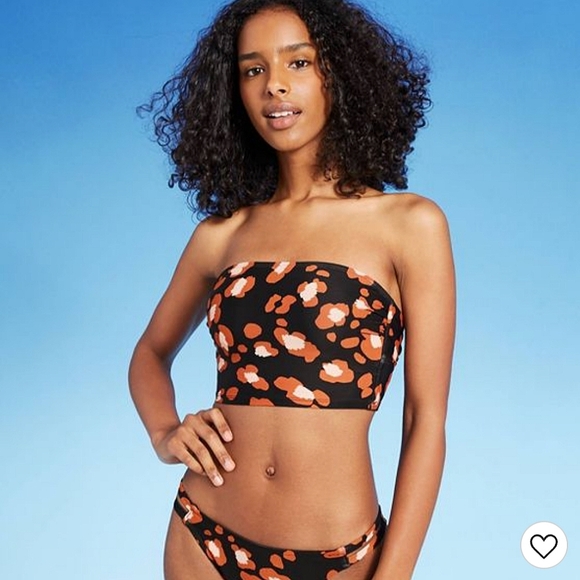 Target | Swim | 525 Longline Bandeau Leopard Print Bikini Top | Poshmark